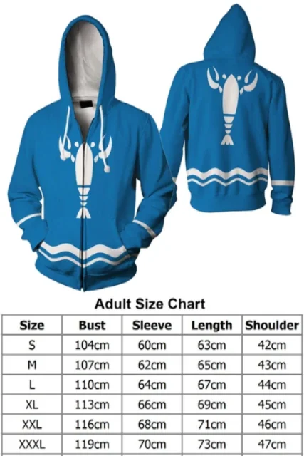 Cos Link Cosplay Costume Outfits, 3D Printed Blue Pawl Hoodies, Sweatshirt, Pullover Shirt for Men, Women, Casual Streetwear