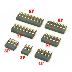 10pcs SMT Spring Battery Connector 2.0 MM Pitch 2 3 4 5 6 7 8 Pin Male Contact Power Charge Connector Contacts Gold Plated