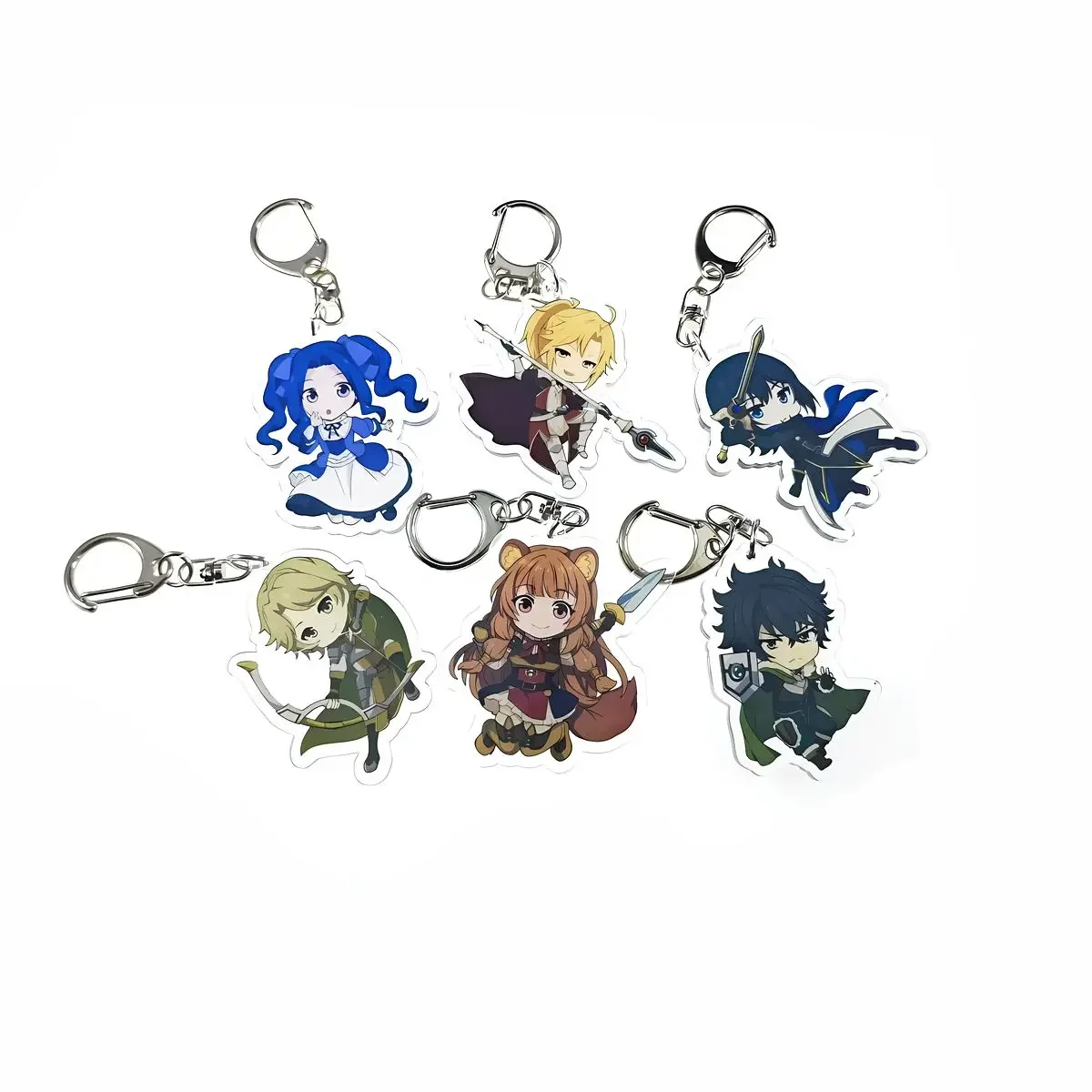 The Rising of the Shield Hero Acrylic Cartoon Anime Pendant Keychains Holder Car Chain Key Bag Hanging Jewelry Gifts Accessories