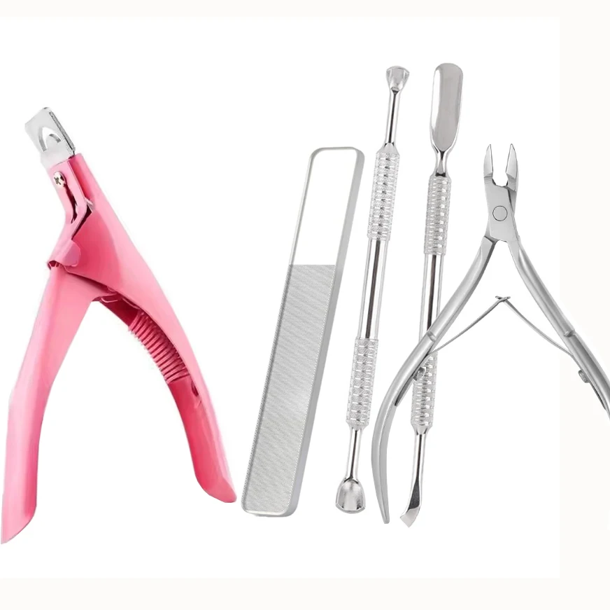 

Nail Clippers 5 in 1 Kit with Glass Nail File Cuticle Trimmer Nipper and Cuticle Pusher Nail Gel Polish Manicure Pedicure Tools