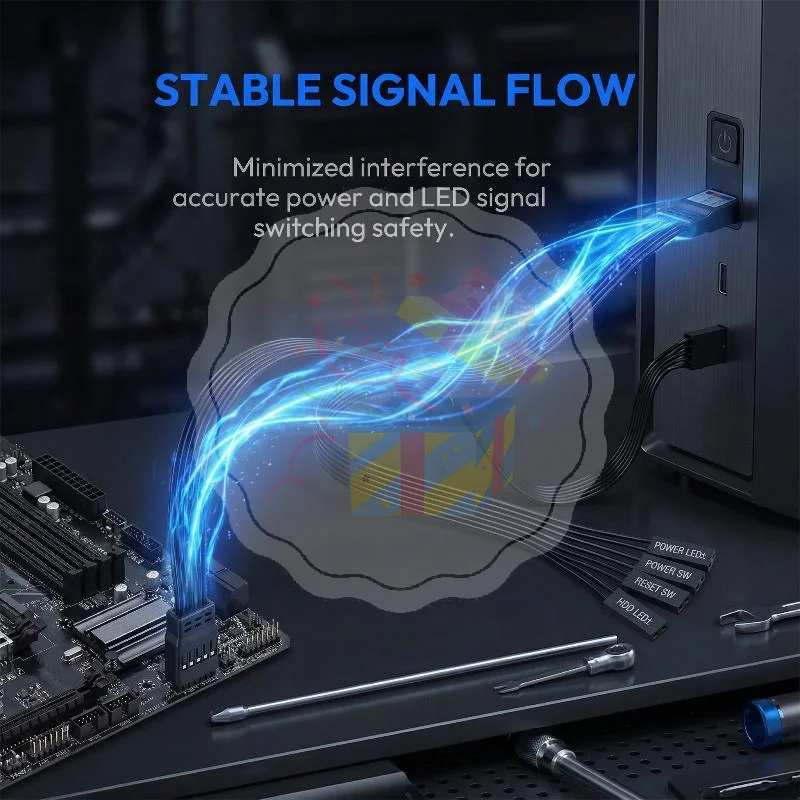 Flat Ribbon 9Pin Header Extension Cable 20cm 30cm 50cm for Computer Motherboard Front Panel Connection Use