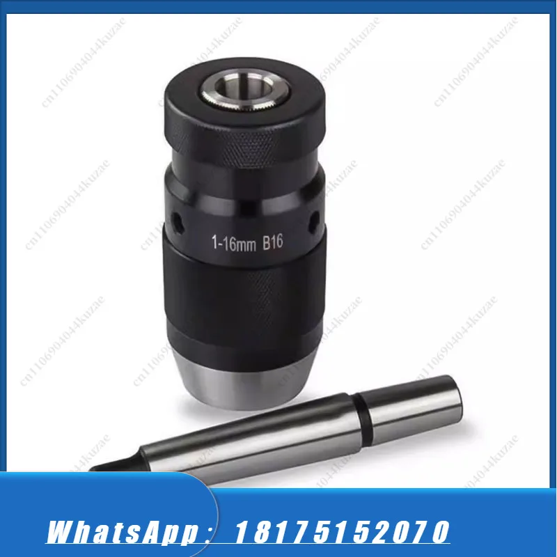 HLH MT2-B18 1-16mm MK2 Taper Shank Self-Tightening Keyless Drill Chuck, Durable Steel Live Center Lathe Machine Accessory