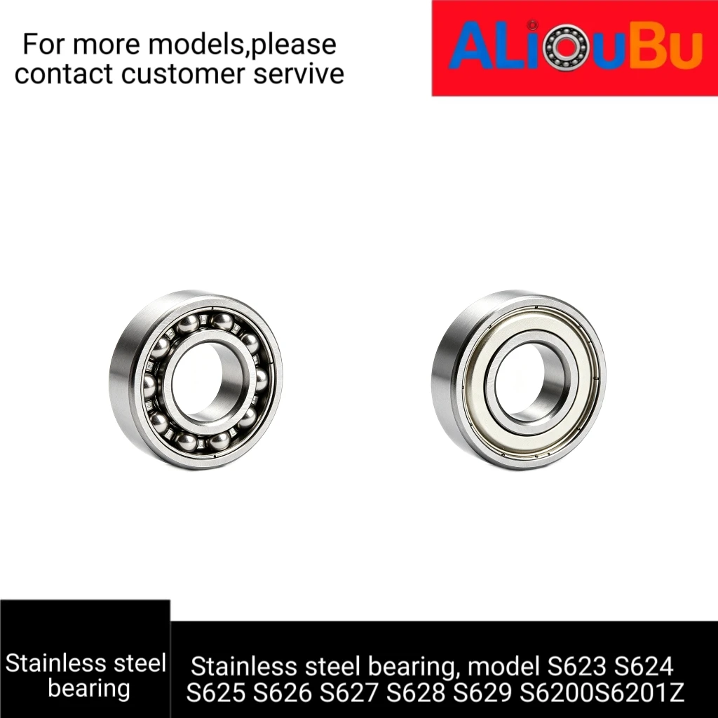 Stainless Steel Bearing, Model S623 S624 S25 S626 S627 S628 S629 S6200 S6201Z 1/2/5/10/15 Pack Options
