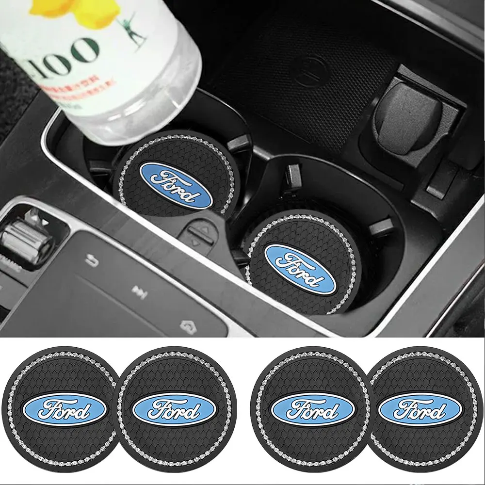 1/2pcs Diamond Car Coaster Water Cup Holder Anti-slip Pad Phone Sunglasses Non Slip Mat for Ford Focus ST Ranger Mondeo Kugo