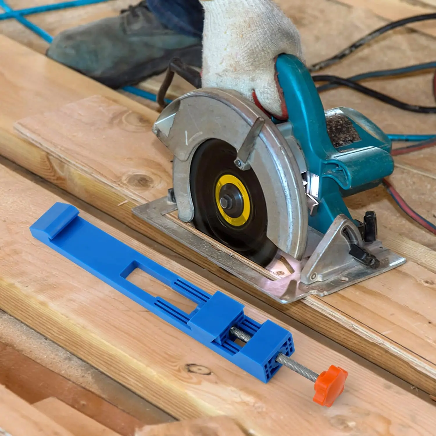 Kreissägenführung, elektrische Fräsklemme, verstellbare Grundplatte, Schneidkantenpositionierer für Holzbearbeitung, Metall, DIY-Ausrichtung – Detail 10