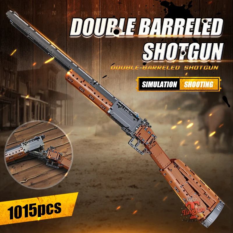 

WW2 Military Double-barreled Shot Gun Building Blocks Bricks Model MOC Army Assembled Firearms Sets Kids Toys Boys Gifts