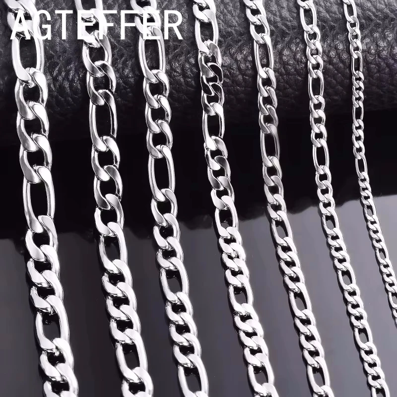 Men's 925 Sterling Silver 2MM/4MM/6MM/8MM/12MM Chain Necklace 16-30 Inch for Man Women Fashion Jewelry High End Necklace