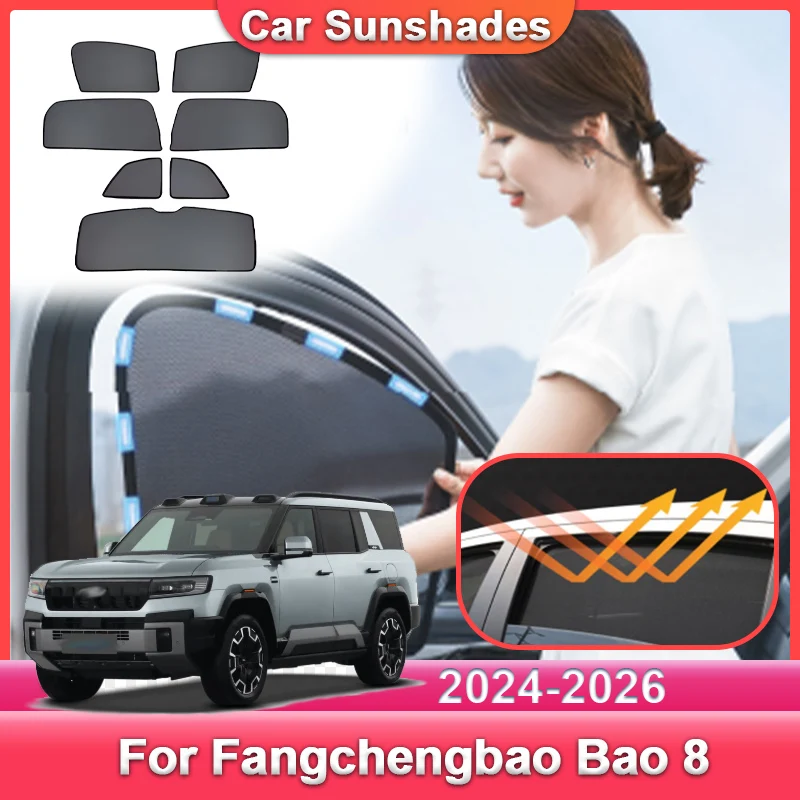 

Солнцезащитный козырек на окно автомобиля для Fangchengbao Bao 8 Leopard 8 Denza B8 2024 2025 2026, сетчатый солнцезащитный козырек, занавеска на лобовое стекло, автозапчасти