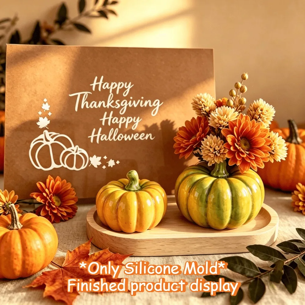 High‑Quality Pumpkin Silicone Mold DIY Candle Soap Making Mould Halloween Thanksgiving Festival Handmade Craft Gift