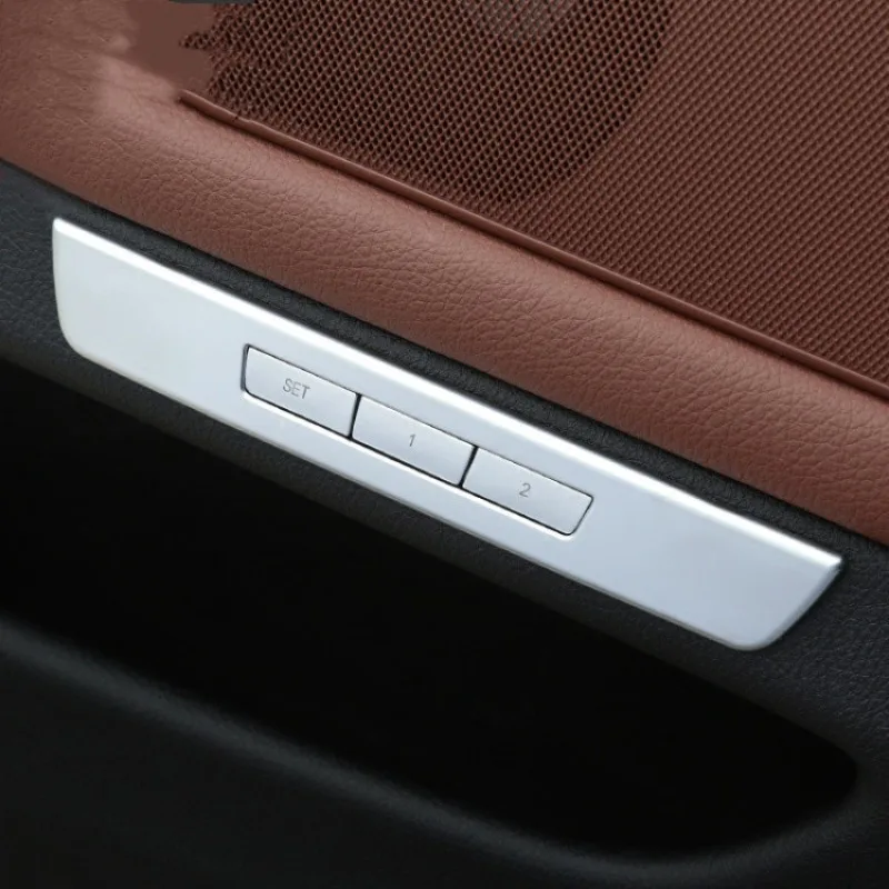 3pc Car Interior Modification Buttons Door Seats Memory Buttons Glitter Stickers for BMW 5 Series 2011-2017