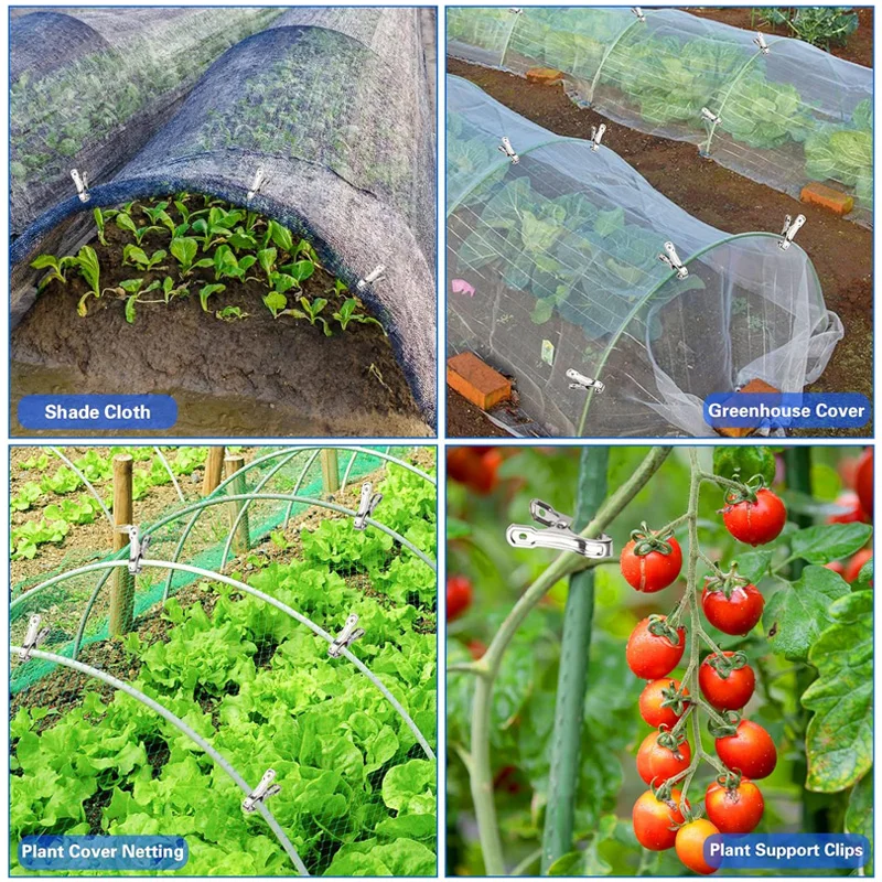 10/20/40 قطعة مقاطع الحديقة الثقيلة الفولاذ المقاوم للصدأ الدفيئة المشابك للمعاوضة لديها قبضة قوية عقد قماش للتظليل #4