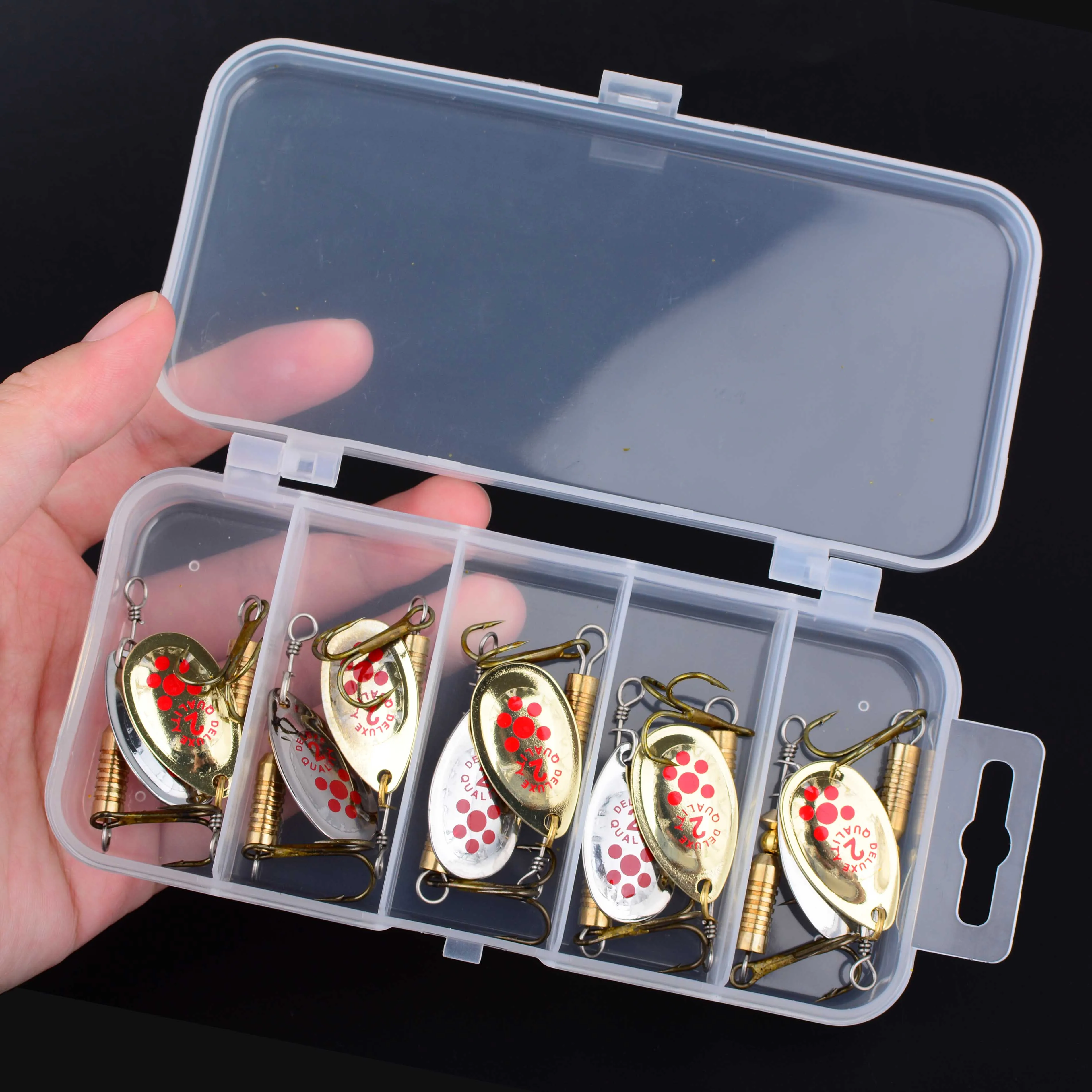 10 قطعة/صندوق سبينر الصيد السحر Wobblers كرانكبيتس تهزهز الذهب والفضة معدن الترتر سمك السلمون المرقط ملعقة صيد سمك الشبوط Pesca #3