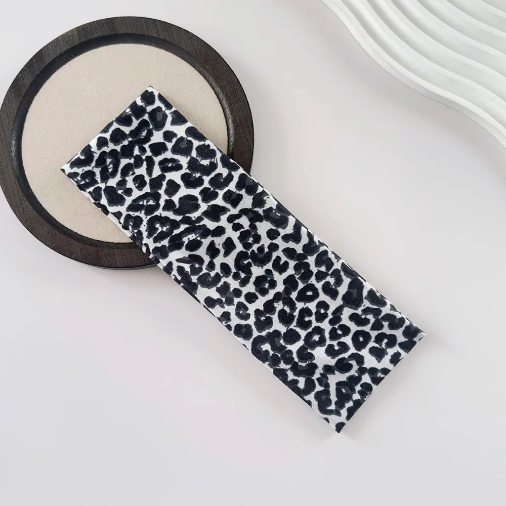 New High Elasticity Leopard Print Headband Sweat Absorbing Breathable Yoga Headband Wide-brimmed Sports Headband Sports