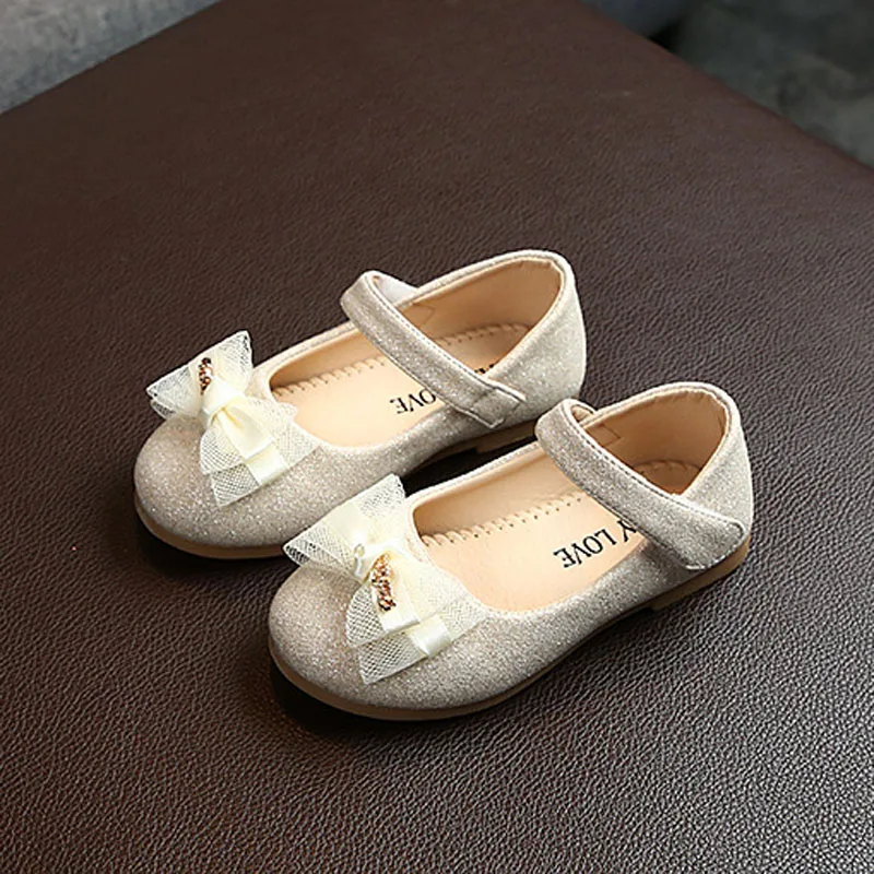

Girls Shoes Spring Autumn New Lace Bowknot Glitter Princess Shoes 2-7 Years Old Kids Toddler Flat Heel Casual Shoes CSH1576