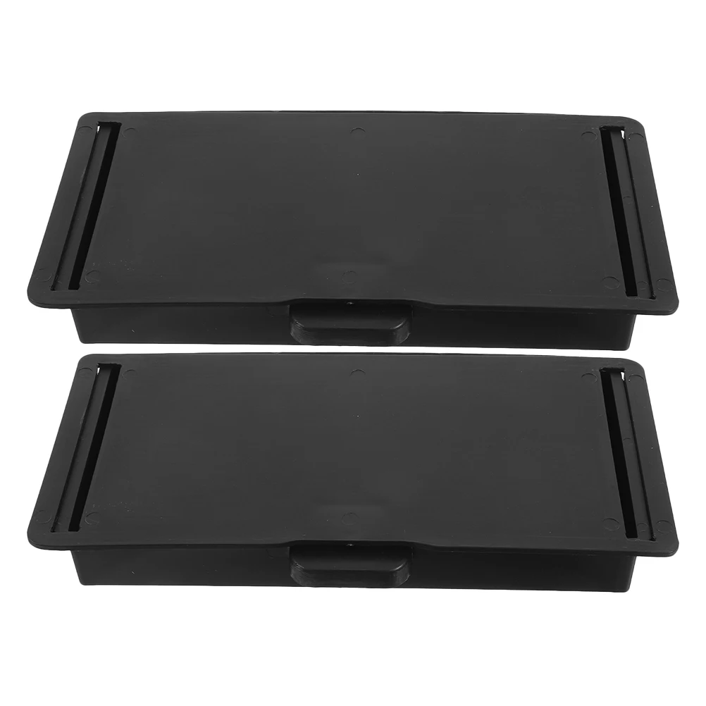 

2 Pcs Desk Under Storage Box No Punching Plastic Workspace Organizer Pull Out Drawers For Cabinets Table Office Holder