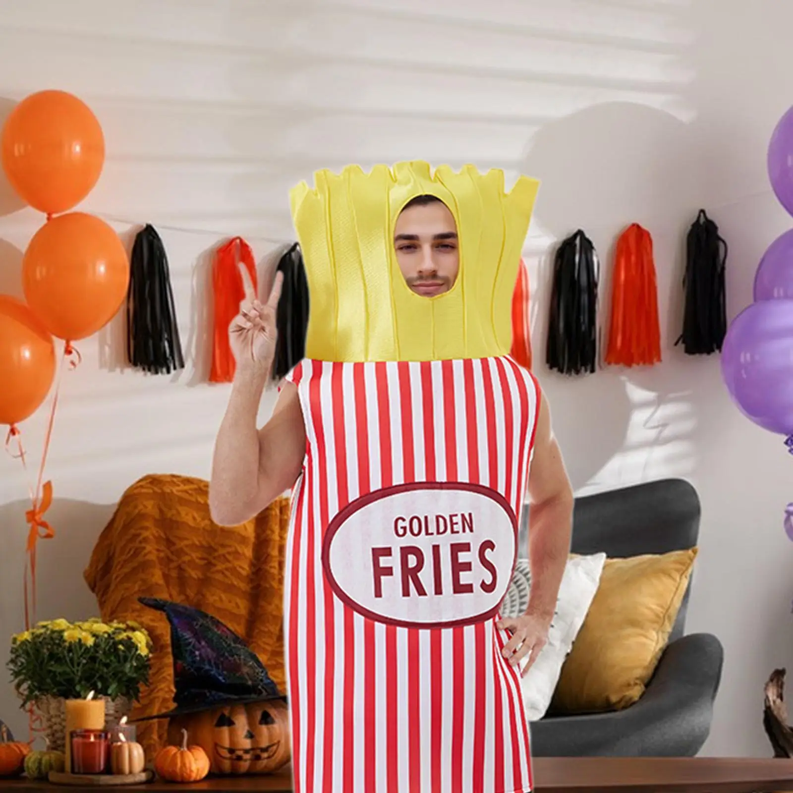 

Костюм картофеля фри, ролевая игра, забавная одежда для сценического карнавала