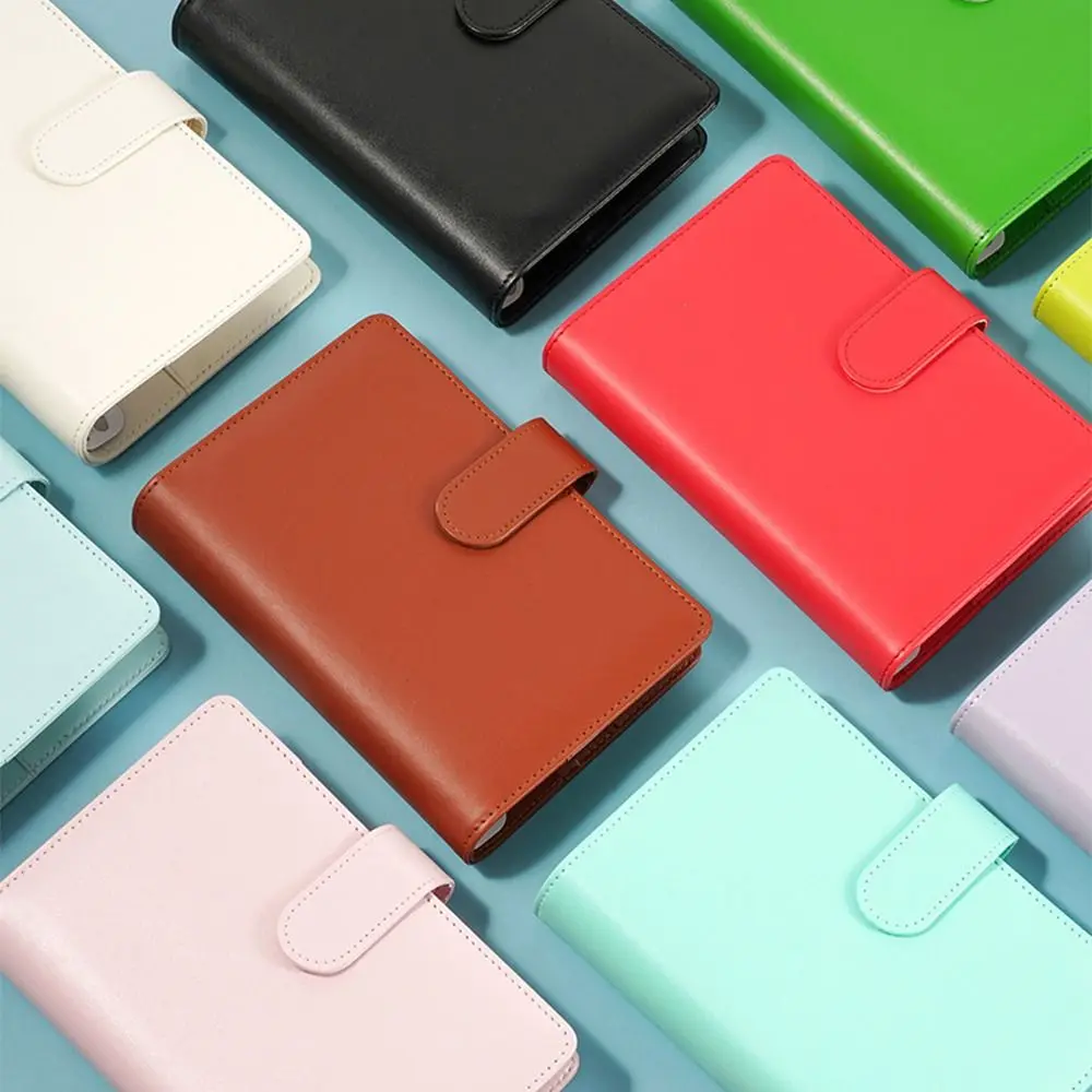 Блокнот из искусственной кожи с отрывными листами, цвет макарон, портативный переплет для экономии денег, многоразовый переплет с 6 отверстиями, бюджетный переплет