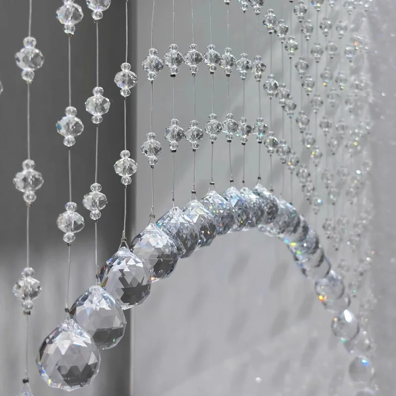 

48-Section high-grade crystal bead curtain partition curtain hanging curtain bathroom door hedge feng shui door