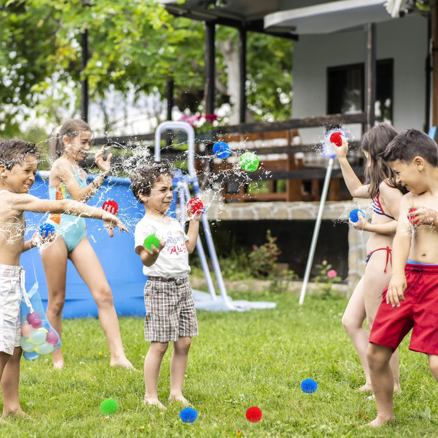 Buitenwaterspeelgoed, Kinderzwembaden, Strandentertainmentfeesten, Waterballonnen, Watergevechten, Waterkatoenen Ballen