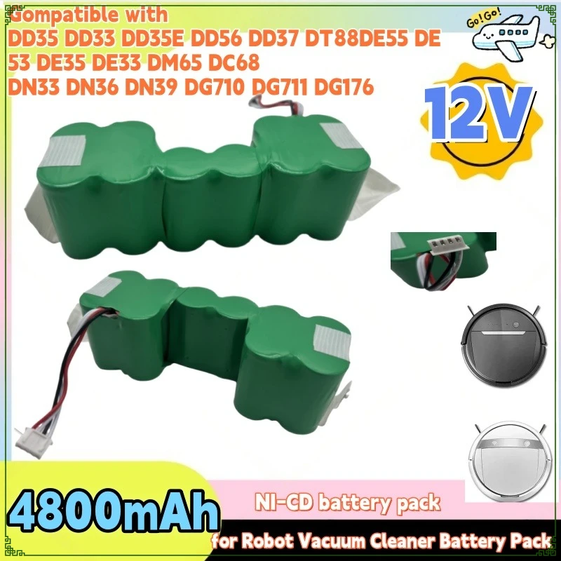 Высококачественный аккумулятор для Ecovacs Deebot DM87 DM88 DG716 DE33 DE55 DE5G DD35 12 В 4800 мАч робот-пылесос Batttery Pack 🔥 Высококачественный аккумулятор для Ecovacs Deebot DM87 DM88 DG716 DE33 DE55 DE5G DD35 12 В 4800 мАч робот-пылесос Batttery Pack 🔥