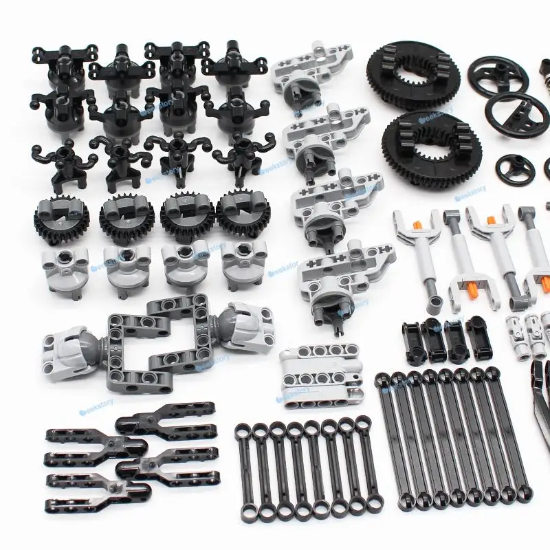 136 قطعة أجزاء الطوب تكنولوجيا التعليق هوائي/تروس/مفعل/مجموعة عمود توصيل لتقوم بها بنفسك ألعاب MOC ملحقات مكعبات البناء