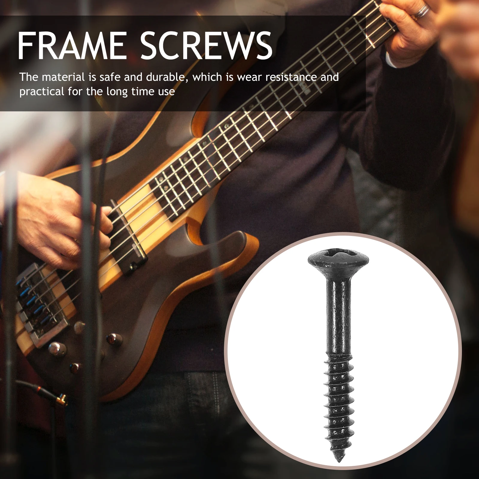 

40 Pcs Bass Guitar Pickup Mounting Screws Metal Fastening Ring for Electric Accessories