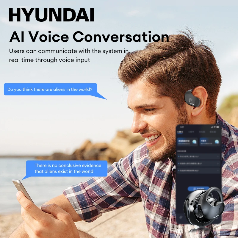 HYUNDAI HY-T26 Pro Sans Fil Bluetooth 5.4 Écouteurs Ultra Matériel HIFI Qualité Sonore Casque 24h Autonomie de la Batterie