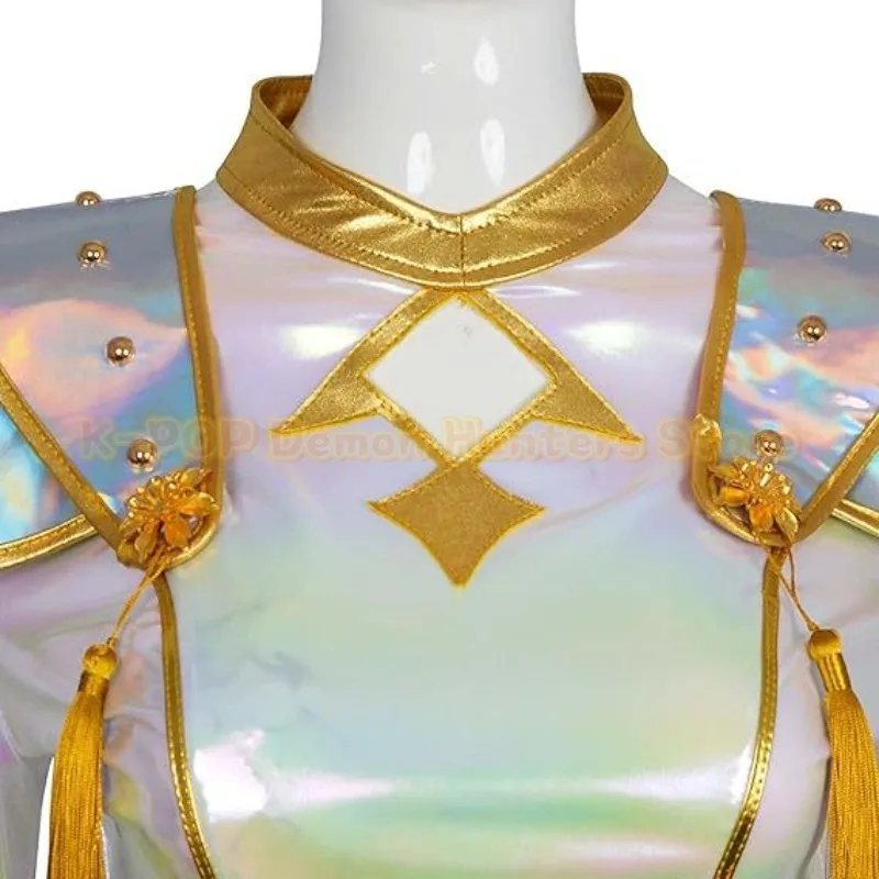 أطفال Kpop شيطان الصيادين زوي رومي ميرا تأثيري حلي الأبيض الذهبي موحدة شعر مستعار للأطفال الفتيات أداء مرحلة الهالوين #6