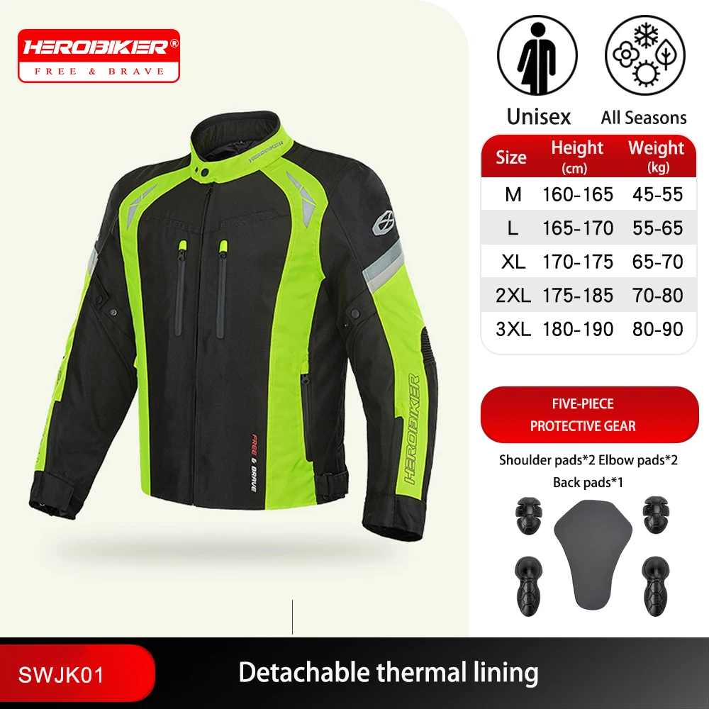 

Мотоциклетная куртка Светоотражающая ветрозащитная мотоциклетная куртка Водонепроницаемая мотоциклетная куртка Мужская мото теплая куртка для мотокросса