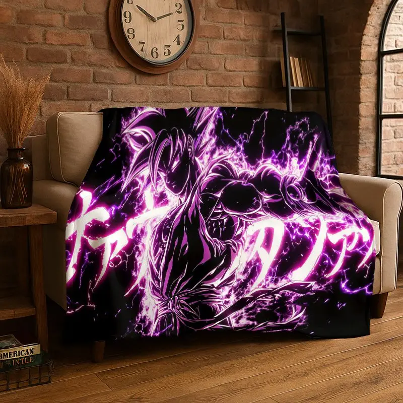 Retro Anime D-Dragon Ball Cartoon Game Soft Flannel Throw Blanket,Cozy Blanket for Bed,Couch,Sofa,Bedroom,Living Room,Travel,kid