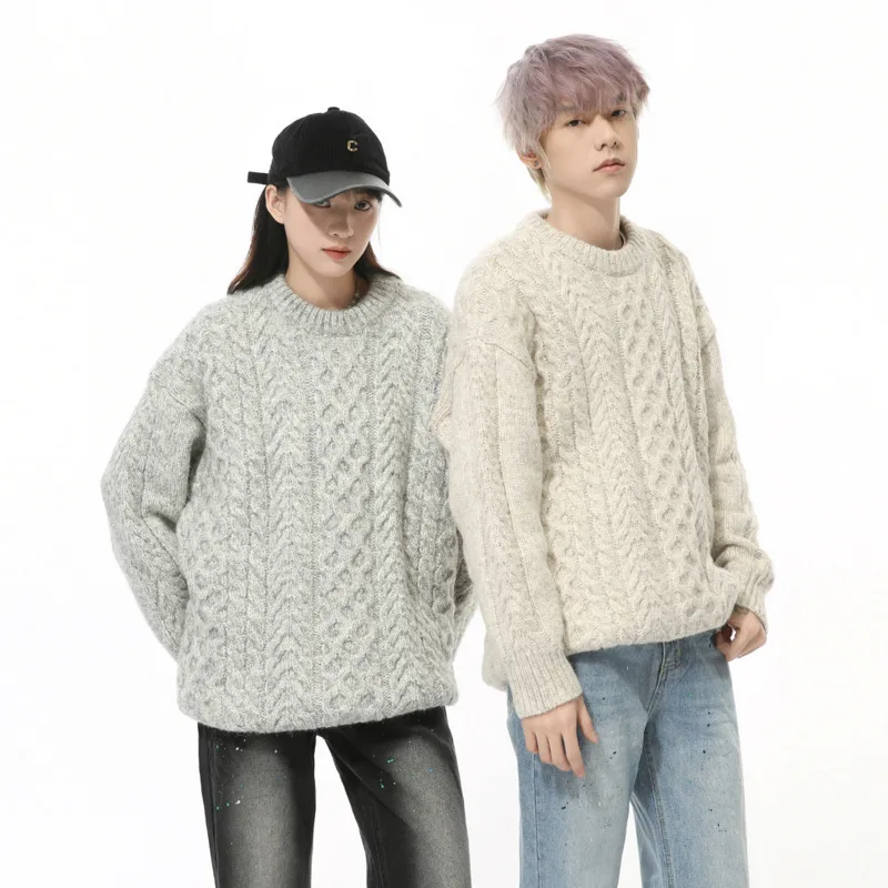 Men's Sweaters Winter Fashion Round Neck Knitting Korean Loose Knits Pullover Male New Fashion Top 2025 Spring