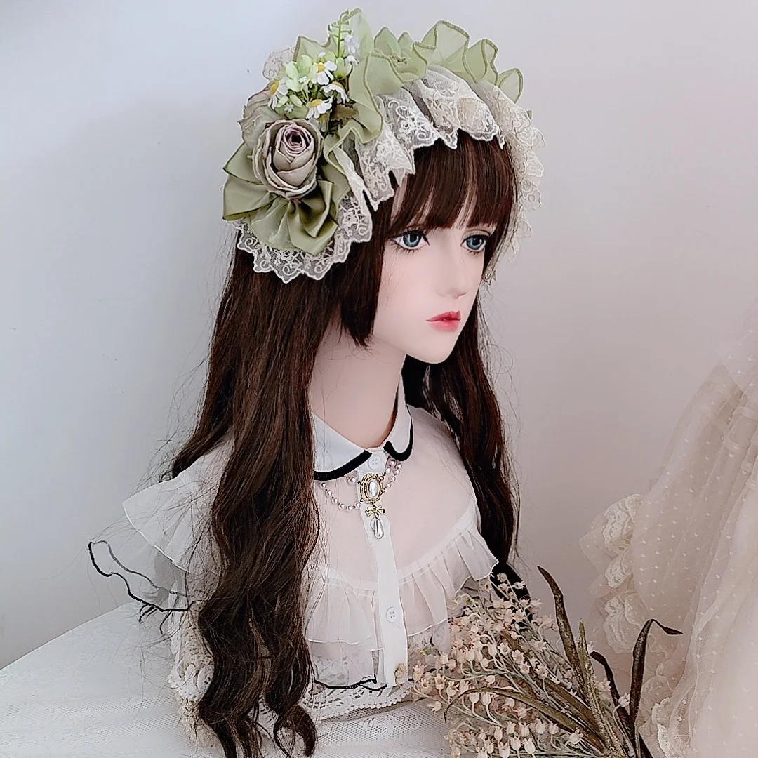 

Handmade Lolita French Style Generate Color Hair Band Lo Mother Soft Girl Rose Accessories Ruo Grass Lace Headdress