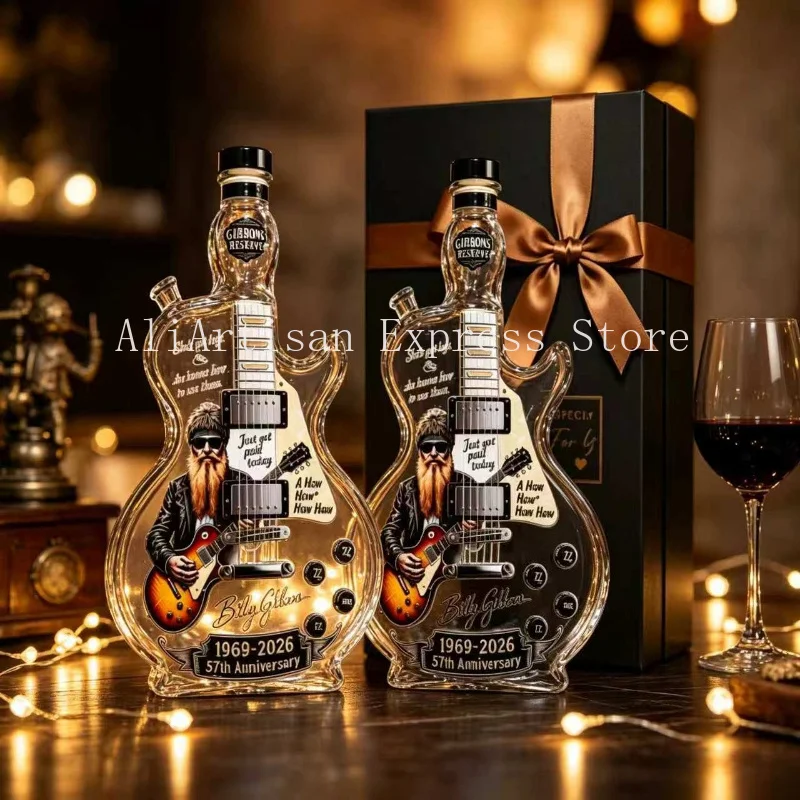 Rock Guitar Shaped Glass Decanter 350ml Creative Whiskey Liquor Bottle Home Bar Decor Unique Music Lover Gift