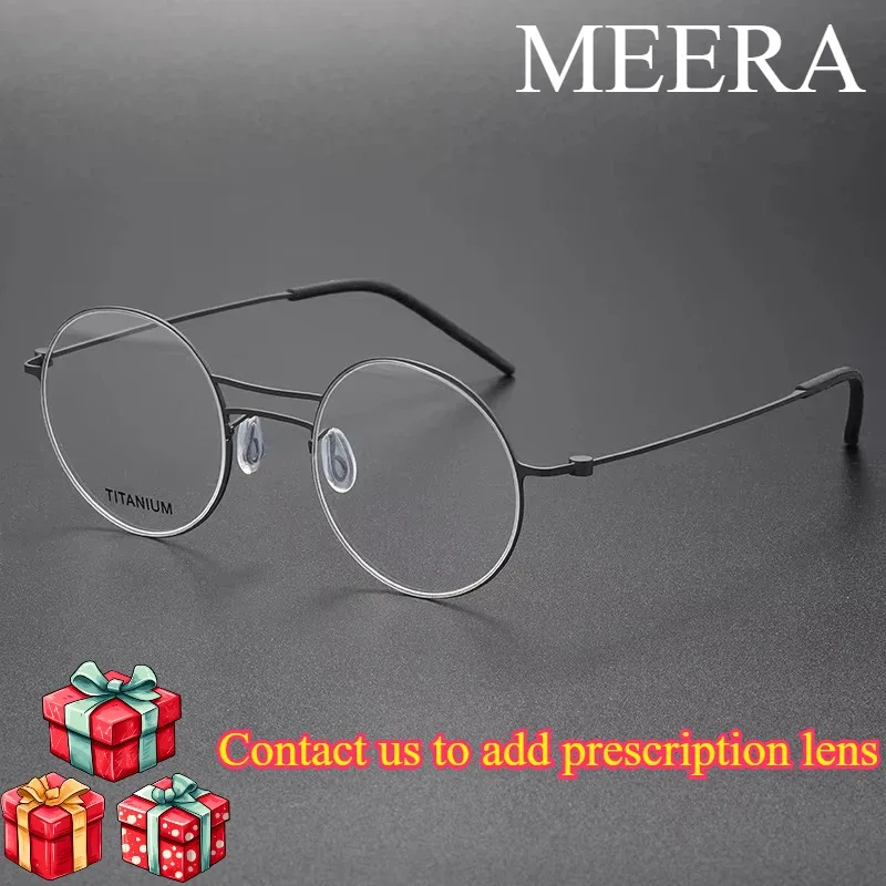 

New Fashion Double Girder Eyewear Retro Titanium Round Glasses Frame Comfortable Optical Prescription Eyeglasses Frame Men Women
