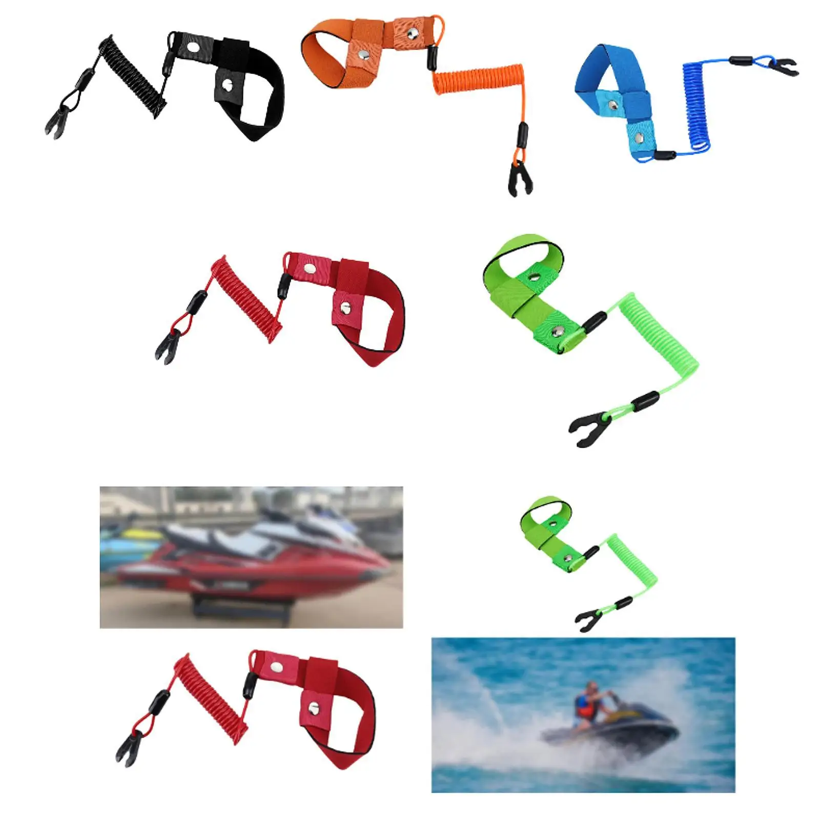 Engine Safety Stop Tether PU Nylon Emergency Lanyard Outdoor Sports Accessory for Motorboat