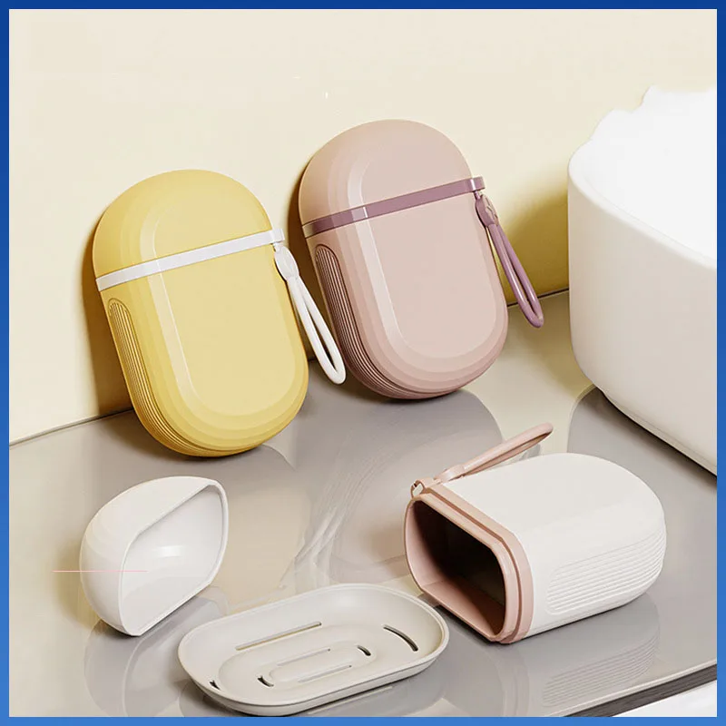 Plastic Soap Dish Portable Sealed Waterproof Travel Box Holder Container With Lid Strong Sealing Organizer For Traveling