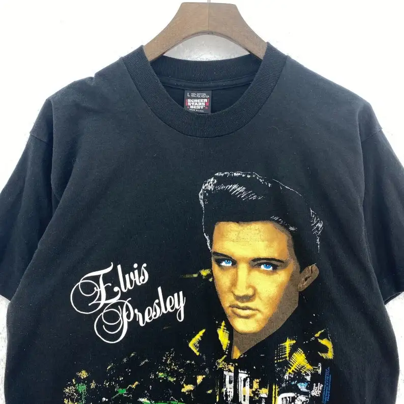 Vintage Graceland Black T-shirt Size L Tee Music