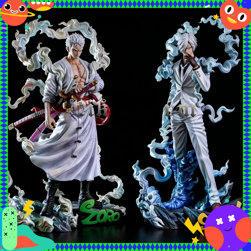 

Nika Sanji Nika Zoro 28cm Anime Figure Two Headed Statue With Base PVC Collectible Model Toy Desktop Ornament Boy Gift