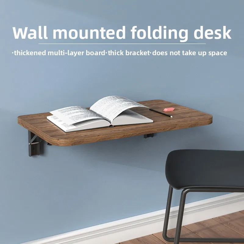 Foldable Extendable Wall Mounted Desk, Solid Wood Drop Leaf Table with Shelf,Multi-functional Hanging Rack for Home Kitchen Dorm