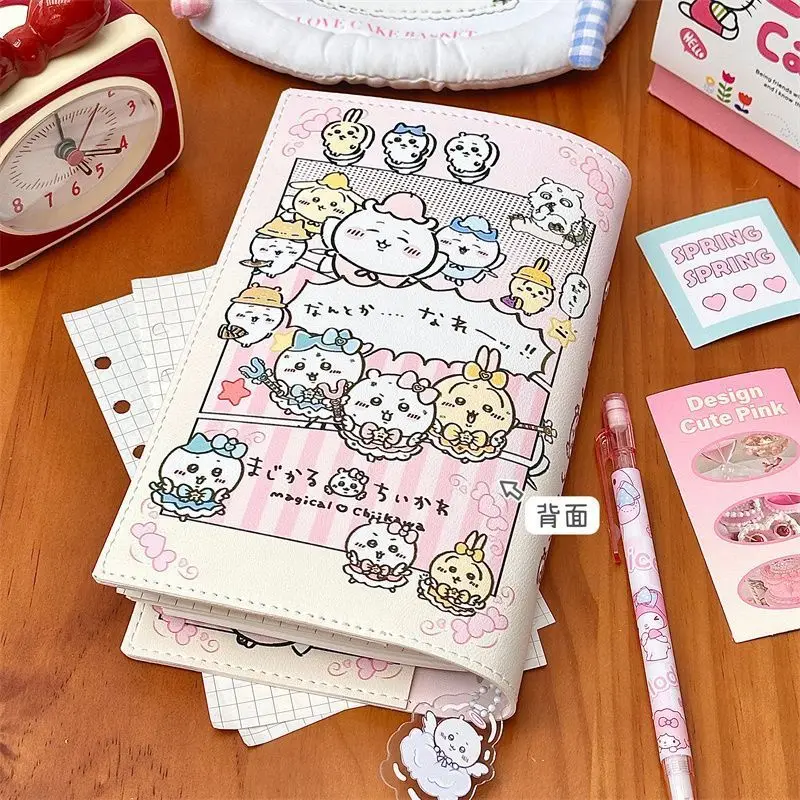 Chiikawas A6 Loose-leaf Notebook Cute Kawaii Portable Journal Book Students Detachable Pages Diary Planner Stationery Girls Gift