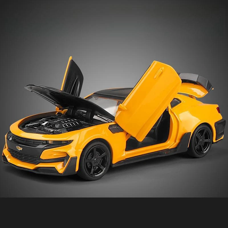 1/32 Chevrolet Camaro ZL1 Super Racing Car Toy For Children Diecast Miniature Model Pull Back Sound & Light Collection Gift Kid