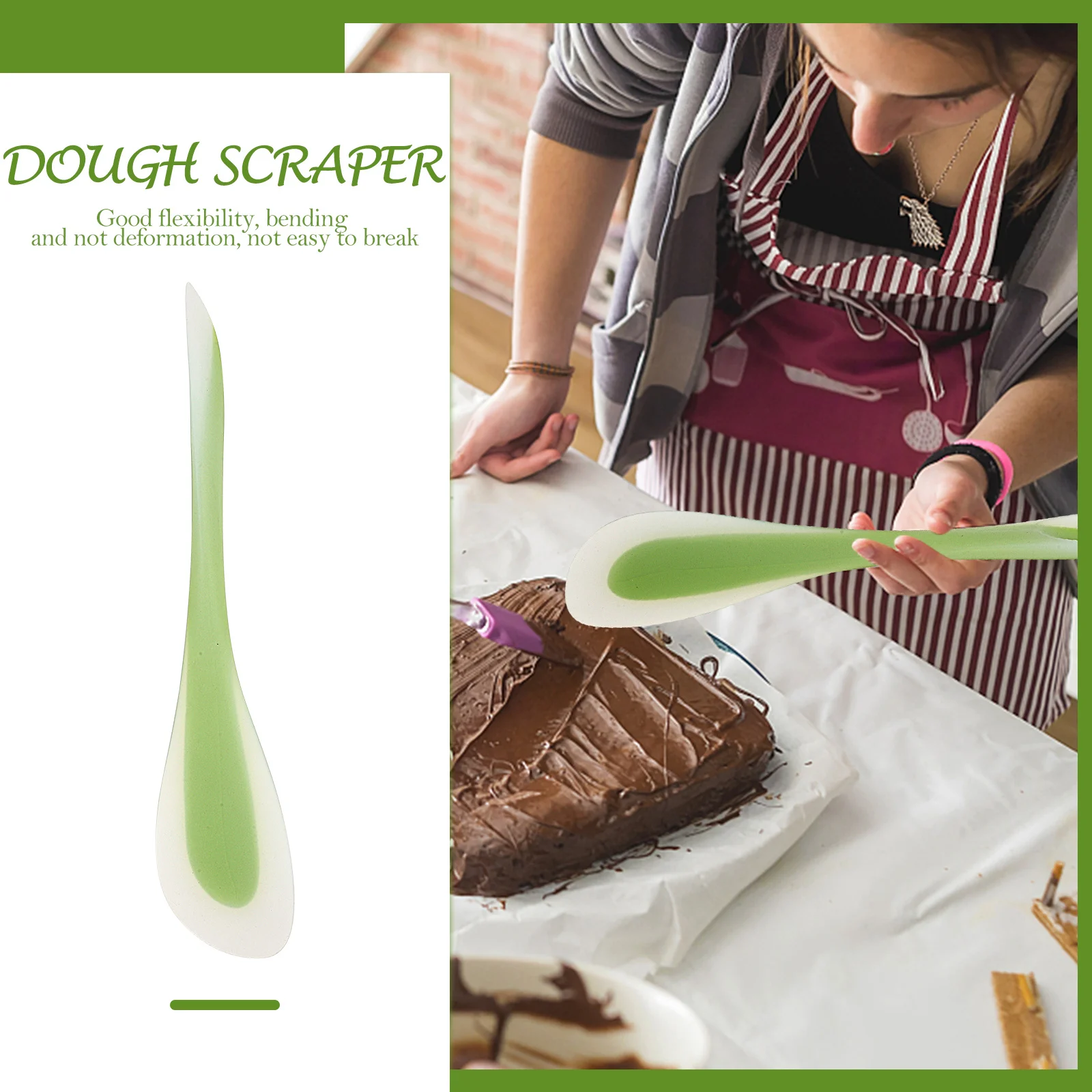 

Flexible Dough Scraper Multi Purpose Kitchen Spatula for Baking Pastry Cream Cut Ergonomic Design Home Bakery Use