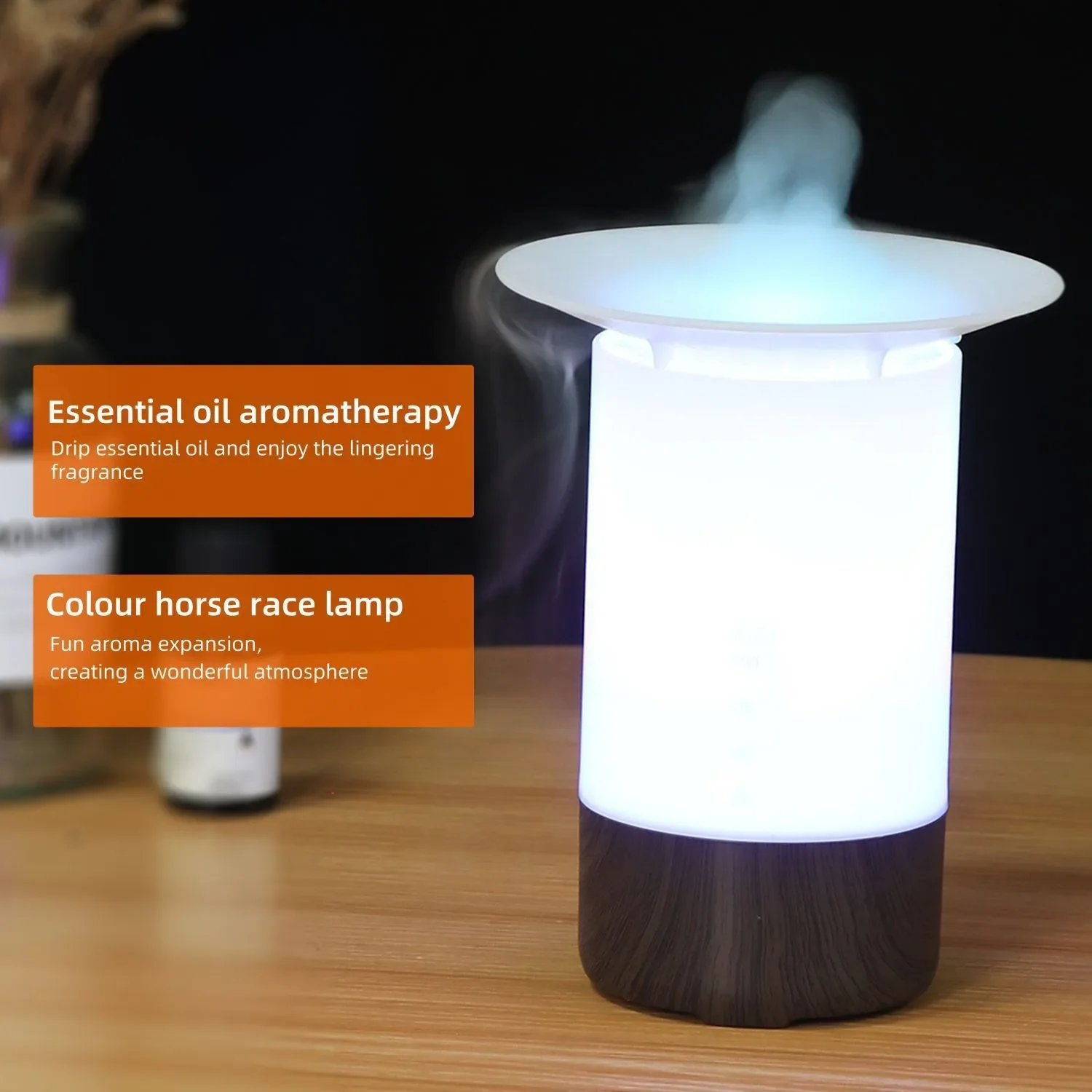 2025 ناشر رائحة بسيط سطح المكتب مرطب هواء صغير بالموجات فوق الصوتية البخاخ الروائح زيت طبيعي difusor مع ضوء RGB