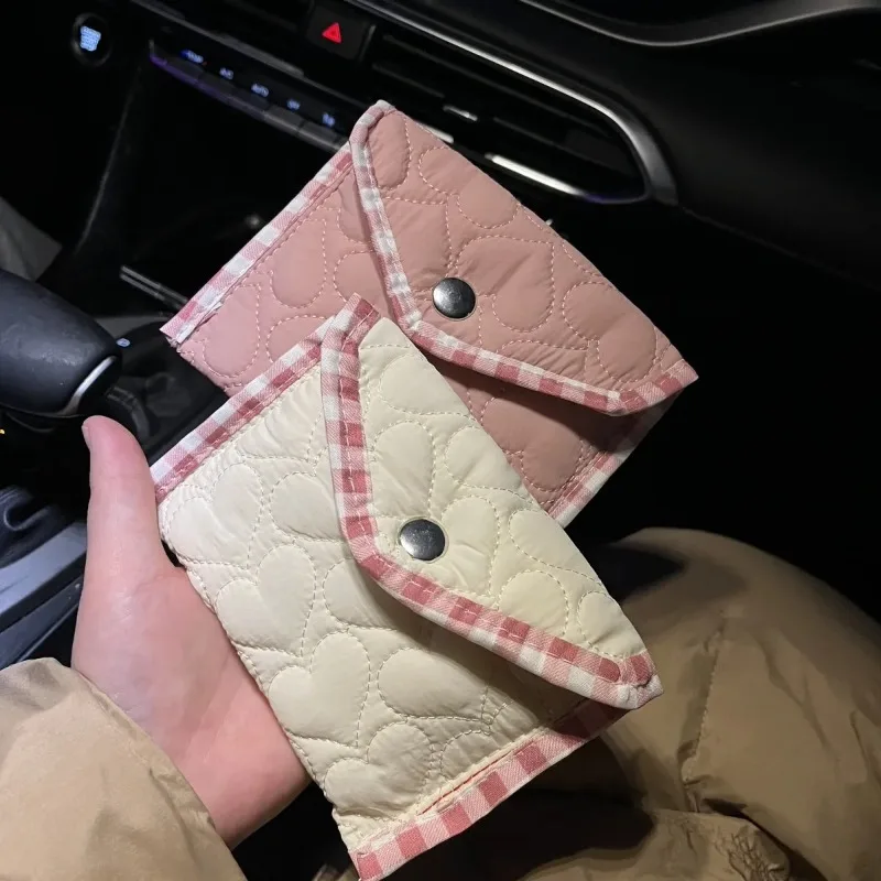 

1 Piece Cute Simplicity Purse Wallet for Girl Korean Fashion Sweet Kpop Photocard Earphone Bag Portable Sanitary Storage Bag