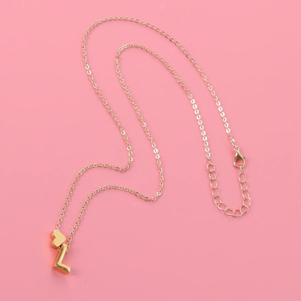

Ожерелье с алфавитом в форме сердца, персонализированный кулон с буквой для женщин, модные ювелирные изделия, подарок на день рождения, годовщину, вечеринку, золотой L