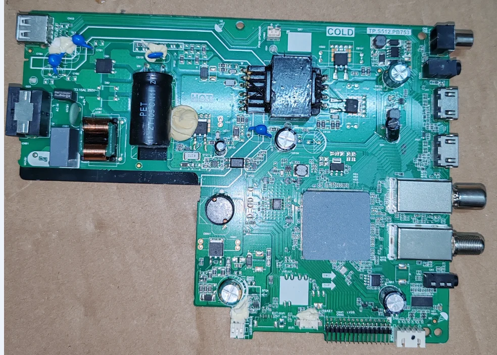 

TP.S512.PB753 Three in one TV motherboard No WiFi port, physical photos tested well