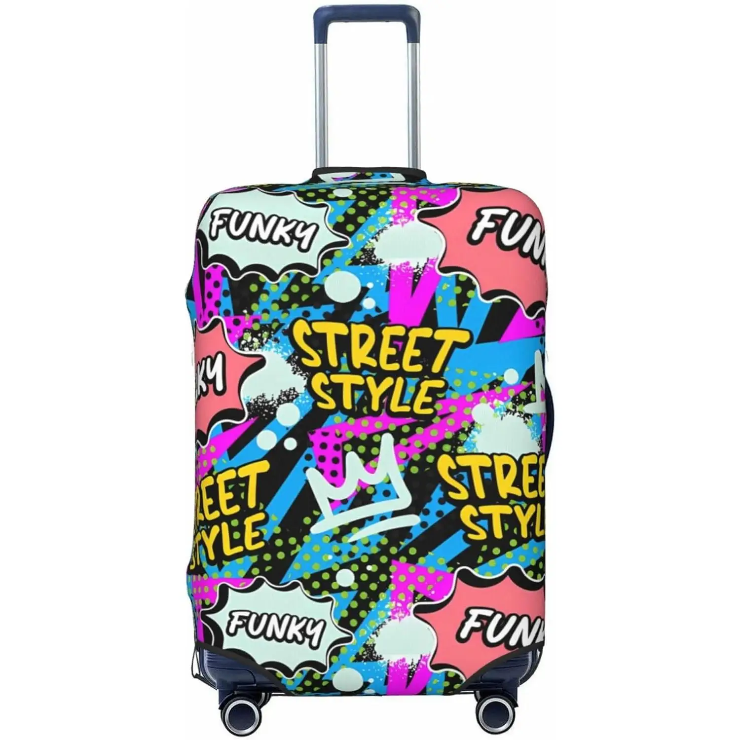 

Travel Luggage Cover Suitcase Protector Bag,Funky Graffiti Retro Double-Sided Printed Baggage Covers For Kid And Adult