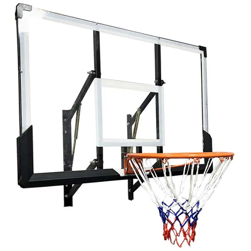 Ring Basket Indoor-Outdoor dengan Pengangkat Dorong Manual & Papan Kaca