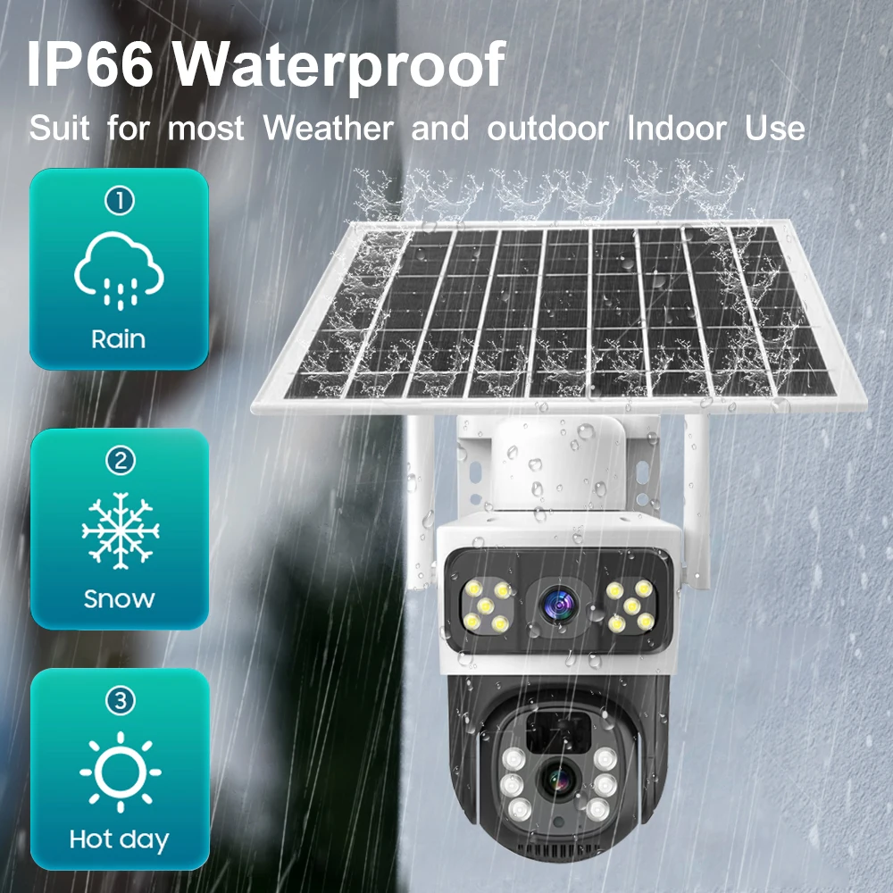 LLSEE V380 8MP 10x magnification,dual lens,4G SIM card,CCTV solar,WIFI outdoor wireless waterproof solar camera,360 pan tilt,4K image 6