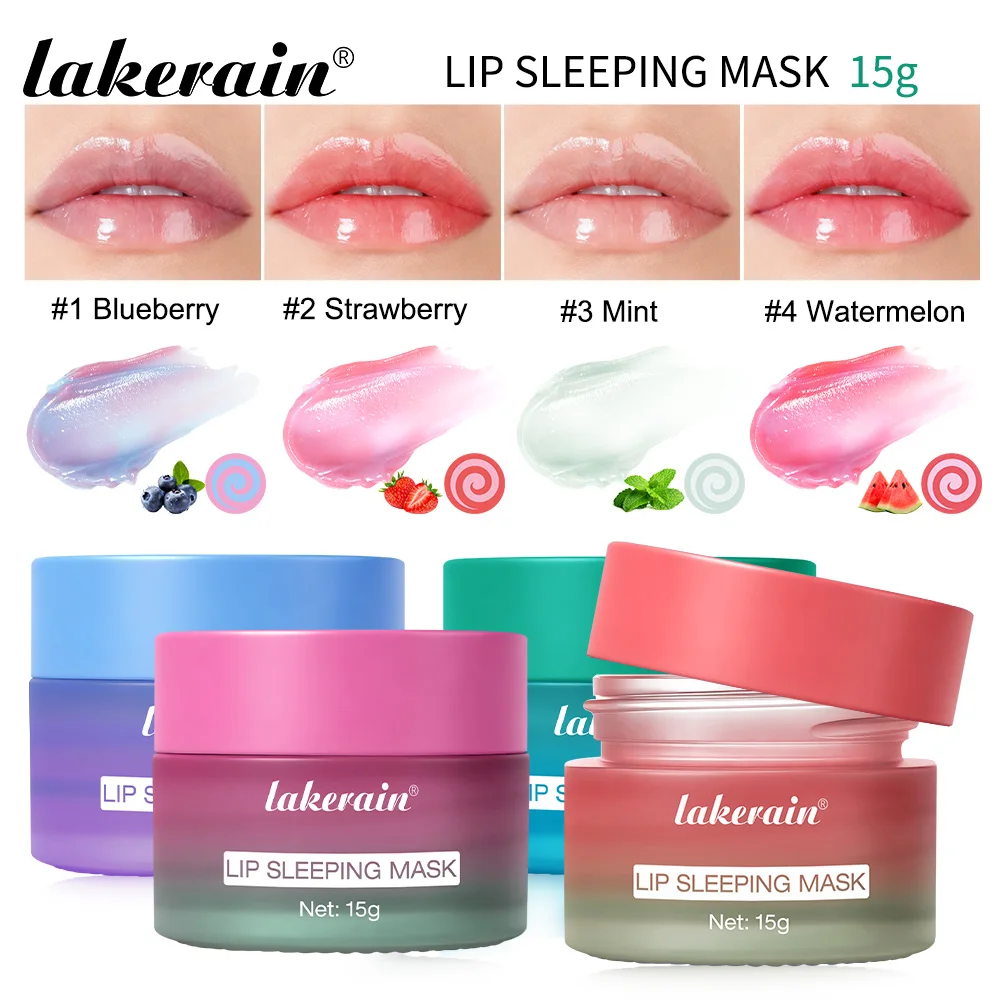 

Lakerain Lip Sleeping Mask Overnight Hydration Dual-Color Formula Smooth Creamy Texture Natural Protection Non-Sticky Lip Mask